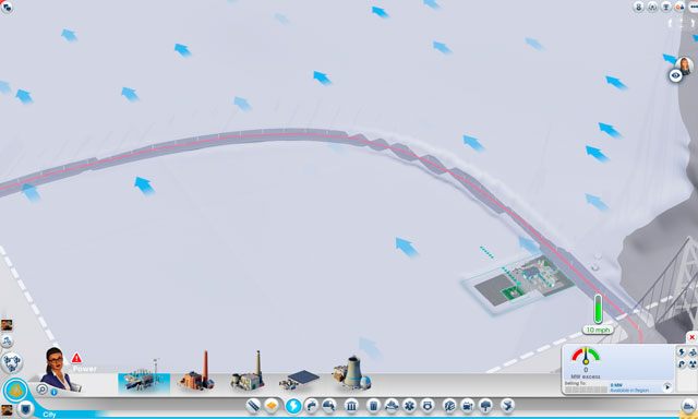 Przykład: W mieście Czarnów zbudowałem elektrownię wiatrową - niezbyt efektywną, ale za to tanią (w późniejszym okresie zastąpi ją taka, która korzysta z ropy) - Jak zacząć? | Podstawy rozgrywki w SimCity - SimCity - poradnik do gry