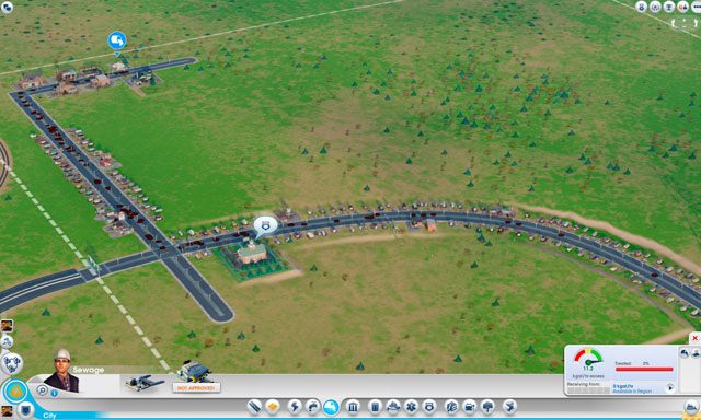 Kiedy w budżecie znajdzie się dość funduszy, należy zbudować ujście ścieków [Sewage Outflow Pipe] oraz wysypisko śmieci [Garbage Dump] - tak daleko od stref mieszkalnych i komercyjnych, jak to tylko możliwe - Jak zacząć? | Podstawy rozgrywki w SimCity - SimCity - poradnik do gry