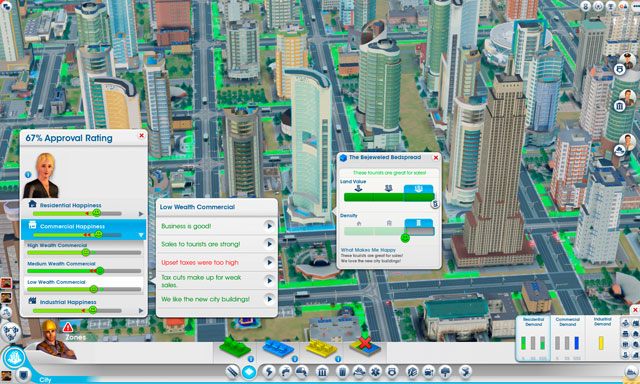 Często spotykanym problemem jest niewielka ilość klientów w sklepach - wówczas sklepikarze zaczynają narzekać, a ich interes podupada - Komercyjna | Strefy w SimCity - SimCity - poradnik do gry
