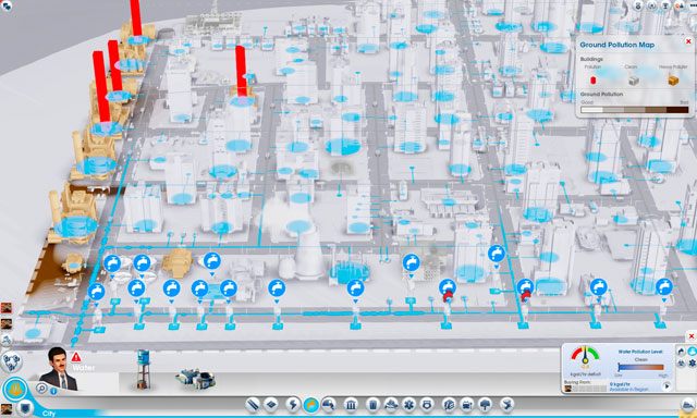 Jeśli z jakiejś przyczyny zależy Ci na tym, żeby pobierać wodę z zanieczyszczonych terenów, rozważ kupno specjalnego filtra przy pompie [Filtration Pump] - zważ jednak, że jest to dość droga inwestycja - Woda w SimCity - SimCity - poradnik do gry