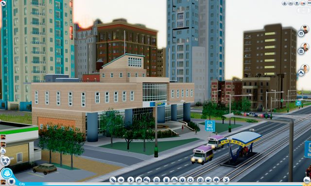 Szkoła średnia to jeden z dwóch budynków edukacyjnych, które podwyższają poziom wiedzy technicznej u obywateli (żółte zębatki) - Budynki | Edukacja w SimCity - SimCity - poradnik do gry