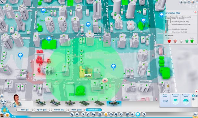 Parki dzielą się na kilka kategorii zamożności - te najbardziej podstawowe ($), bardziej zaawansowane ($$) i ekskluzywne ($$$) - Parki w SimCity - SimCity - poradnik do gry