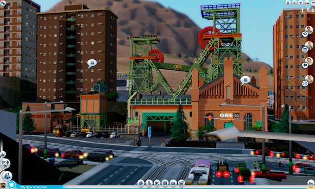 Kopalnia pozwala na wydobywanie rudy z odpowiednich złóż - Budynki - kopalnictwo | Specjalizacje miast w SimCity - SimCity - poradnik do gry