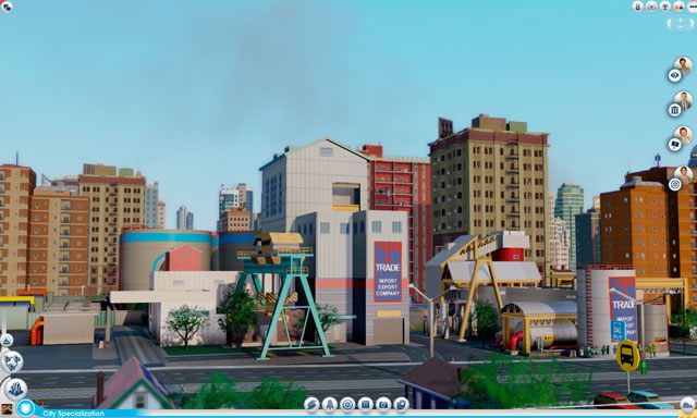 Port handlowy to większa, bardziej rozbudowana i zdecydowanie wydajniejsza wersja składu handlowego - Budynki - handel | Specjalizacje miast w SimCity - SimCity - poradnik do gry