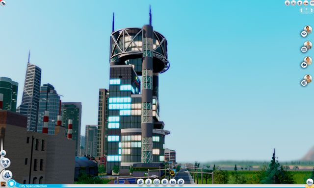 Kwatera Główna pozwala na odblokowanie fabryki elektroniki użytkowej oraz zbudowanie lepszych składów przy porcie handlowym - Budynki - elektronika | Specjalizacje miast w SimCity - SimCity - poradnik do gry