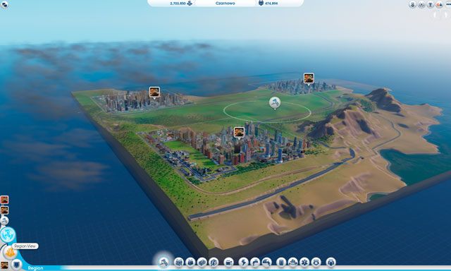 Jeśli w regionie znajdują się wyłącznie nasze miasta (zarządzane przez nas), to sprawa jest prosta - wystarczy przełączyć się pomiędzy poszczególnymi ośrodkami i w każdym z nich ustalić warunki współpracy - Region w SimCity | Podstawy rozgrywki - SimCity - poradnik do gry