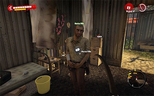 Po wejściu na teren obozowiska udaj się w stronę głównego budynku - Zabierz sprzęt Marcusa Villi i wróć do niego Tam, gdzie żyją umarli - Dead Island Riptide - poradnik do gry