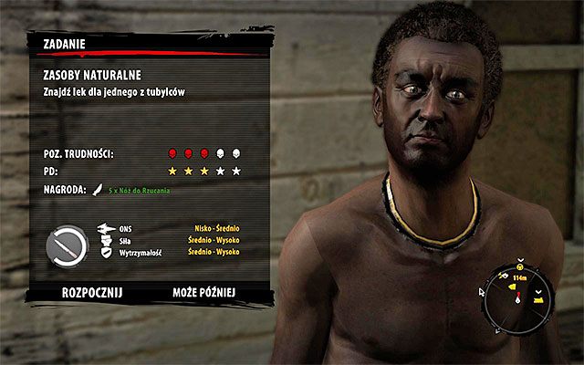 Podejdź do Hadisi i zainicjuj rozmowę z tubylcem, w trakcie której dowiesz się, że nie zostaniesz wpuszczony do domu Marcusa Villi dopóki nie pomożesz jego ciężko choremu bratu - Zbierz korę chinowca dla Hadisi Zasoby naturalne - Dead Island Riptide - poradnik do gry