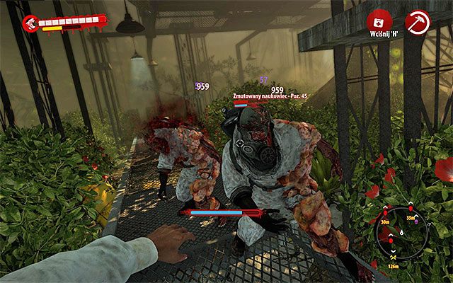 Otwórz pobliskie drzwi i wyrusz w stronę szklarni, przechodząc po drodze przez strefę kwarantanny - Zdobądź odczynniki od zmutowanych naukowców Dr Kessler - Dead Island Riptide - poradnik do gry