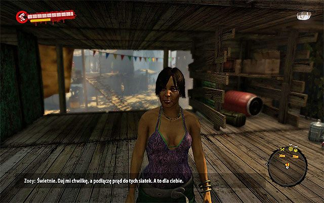 Pozostało ci już tylko powrócić do Zoey, czyli osoby, od której otrzymałeś to zadanie - Elektryfikacja Poboczne zadania - Dżungla - Dead Island Riptide - poradnik do gry