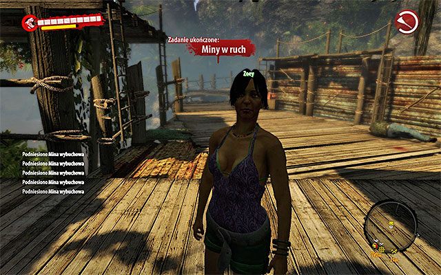 Zainicjuj jeszcze jedną rozmowę z Zoey, w trakcie której dowiesz się, że będzie potrzebowała kilku chwil na przygotowanie min - Miny w ruch Poboczne zadania - Dżungla - Dead Island Riptide - poradnik do gry
