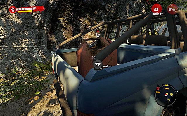 Podnieś leżący obok kanister i załaduj go na samochód - Nie ma dymu bez okazji Poboczne zadania - Dżungla - Dead Island Riptide - poradnik do gry