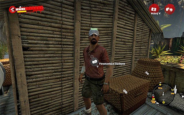 Po wyeliminowaniu wszystkich zombiaków skorzystaj ze wspomnianej wcześniej drabiny żeby dotrzeć na dach budynku - Uratuj Stanleya Poboczne zadania - Dżungla - Dead Island Riptide - poradnik do gry