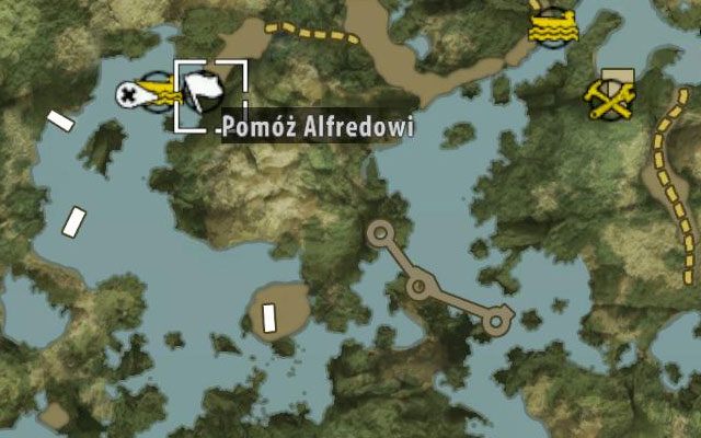 Szansa na rozpoczęcie tego pobocznego zadania pojawia się po rozpoczęciu eksploracji bagien - Uratuj Alfreda Poboczne zadania - Dżungla - Dead Island Riptide - poradnik do gry