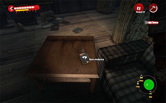 Poszukiwany notes medyczny leży na stoliku przy zabarykadowanym głównym wejściu do gabinetu - Medycyna alternatywna Poboczne zadania - Dżungla - Dead Island Riptide - poradnik do gry