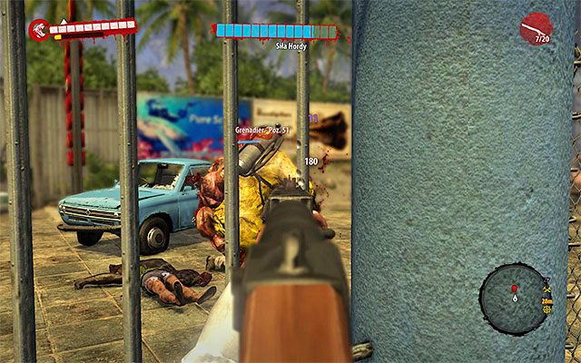 Wśród atakujących nieumarłych znajdą się głównie zarażeni oraz oszaleli zarażeni, aczkolwiek musisz też wypatrywać pojedynczego grenadiera - Przetrwaj do przybycia promu Oblężenie terminalu - Dead Island Riptide - poradnik do gry