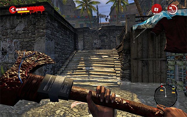 Cały czas kieruj się na południe, docierając w pobliże schodów prowadzących do Kina na starym mieście - Znajdź budynek kina Nowy w mieście - Dead Island Riptide - poradnik do gry