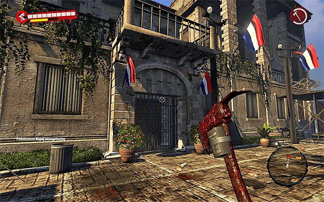 Wejście do głównego budynku Bazy Wojskowej znajduje się na zachód stąd - Znajdź wejście do budynku Zmilitaryzowana strefa - Dead Island Riptide - poradnik do gry