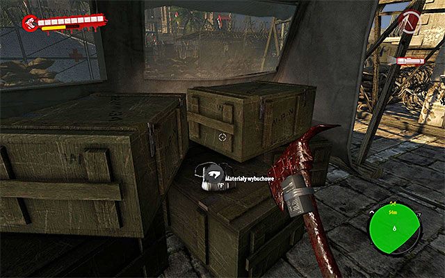 Nie możesz skorzystać z własnych materiałów wybuchowych, tylko musisz rozejrzeć się za tymi znajdującymi się w bazie - Znajdź materiały wybuchowe w Bazie Wojskowej Zmilitaryzowana strefa - Dead Island Riptide - poradnik do gry