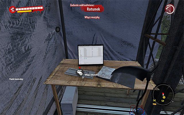 Po zdobyciu płytki powróć z nią do komputera i wejdź z nim w interakcję żeby włączyć muzykę, kończąc po chwili to zadanie - Włącz muzykę Ratunek - Dead Island Riptide - poradnik do gry