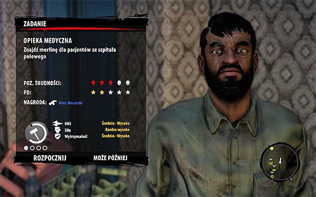 Szansa na rozpoczęcie tego pobocznego zadania pojawia się po zaliczeniu opcjonalnej misji Ciemność, czyli po przywróceniu dostaw prądu do Szpitala polowego na życzenie Cecila - Opieka medyczna Poboczne zadania - Henderson - Dead Island Riptide - poradnik do gry