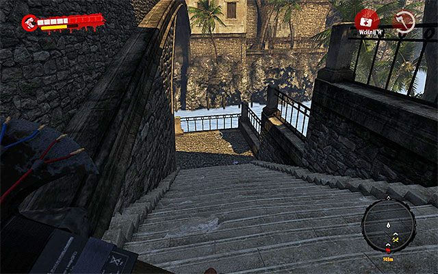 Skorzystaj z mostu znajdującego się na wschód od stacji promowej, kierując się na południe - Projekty - Henderson (25 - 37) - Dead Island Riptide - poradnik do gry
