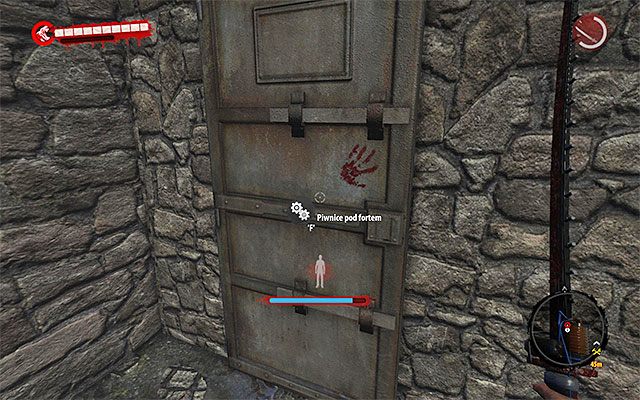 Zejdź po schodach na dół, docierając po drzwi prowadzących do Piwnic pod fortem - Idź po śladach krwi Katastrofa - Dead Island Riptide - poradnik do gry