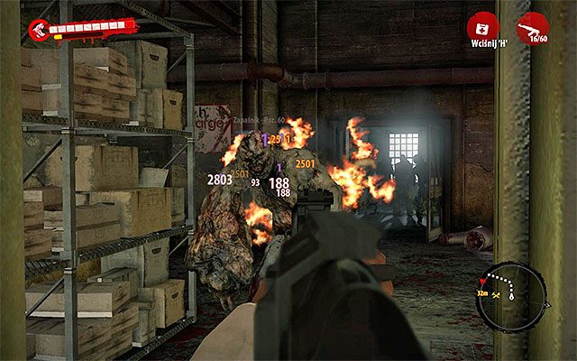 Wejdź do prawego pomieszczenia i zaatakuj widoczną w oddali grupkę zombiaków - Dotrzyj do windy towarowej Z prądem - Dead Island Riptide - poradnik do gry