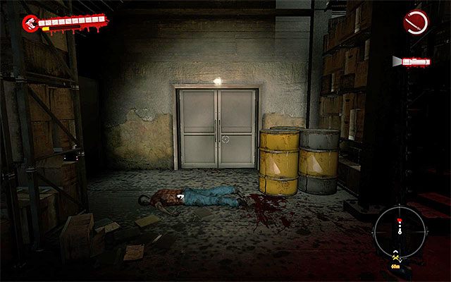 Upewnij się raz jeszcze, że jesteś gotowy do stoczenia bitwy i podejdź do oznaczonych przez grę drzwi zlokalizowanych na parterze na końcu laboratorium - Przeszukaj laboratorium Z prądem - Dead Island Riptide - poradnik do gry