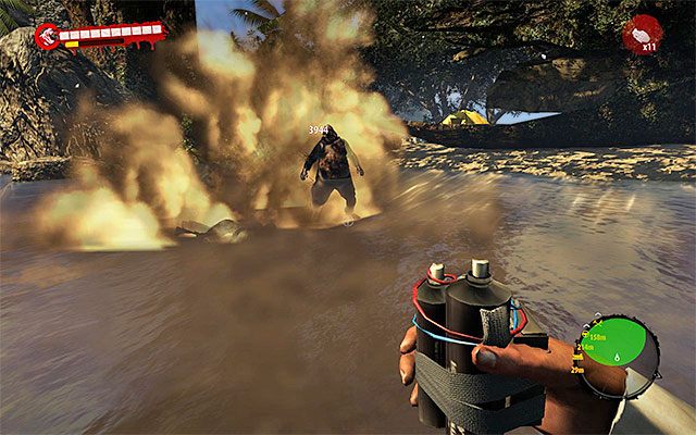 Wysiądź z łodzi jeszcze przed dotarciem do obozowiska i zajmij się eliminacją wszystkich okolicznych pływaków, tak by ci już później nie przeszkadzali - Bezpieczna przystań Poboczne zadania - Dżungla - Dead Island Riptide - poradnik do gry