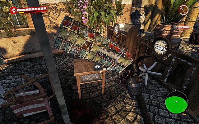 Powróć na dół i zajmij się eksploracją placu zlokalizowanego na wschód od budynku zamieszkiwanego przez Damiena - Wspomnienia Poboczne zadania - Henderson - Dead Island Riptide - poradnik do gry