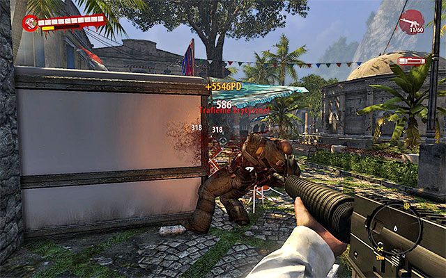 Zeskocz na dół i przystąp do atakowania zombiaków, które wkrótce pojawią się w okolicy - Superbohater Poboczne zadania - Henderson - Dead Island Riptide - poradnik do gry