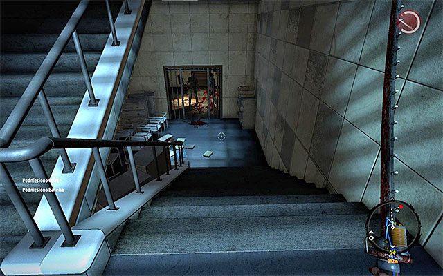 Powróć do głównej sali banku i dopiero teraz wybierz zignorowane wcześniej boczne przejście, docierając do klatki schodowej - Plan idealny Poboczne zadania - Henderson - Dead Island Riptide - poradnik do gry