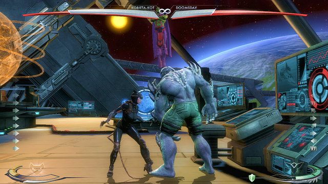 Na prawym krańcu areny znajduje się konsola - Injustice: Wieża Strażnicza - arena - Injustice Gods Among Us - poradnik do gry