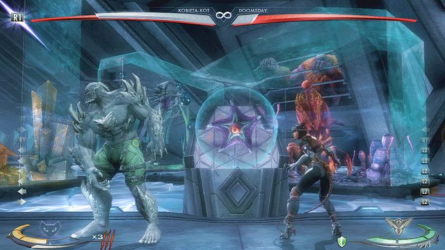 Po prawej stronie areny znajduje się rozgwiazda w szklanej kuli - Injustice: Forteca Samotności - arena - Injustice Gods Among Us - poradnik do gry