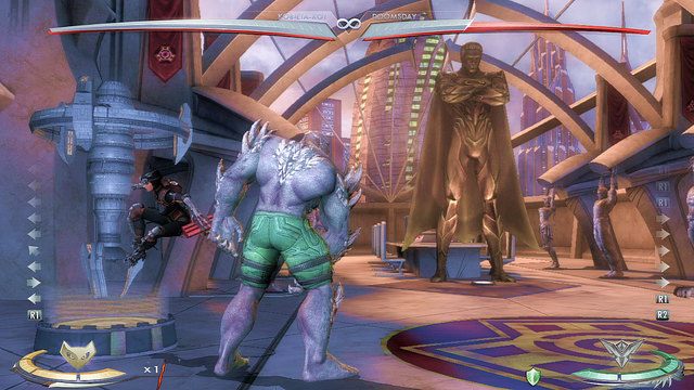 Na lewym krańcu areny znajduje się model stacji kosmicznej - Injustice: Sala Sprawiedliwości - arena - Injustice Gods Among Us - poradnik do gry