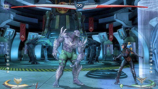 Na prawym krańcu areny w tle znajduje się portal - Injustice: Sala Sprawiedliwości - arena - Injustice Gods Among Us - poradnik do gry