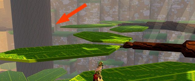 Po wyskoku z lewej trampoliny skieruj się w kierunku bardziej stałego lądu - Checkpoint 2-3 | World 1 - Zone 2 (Dark Woods) w Guild Wars 2 - Guild Wars 2 - poradnik