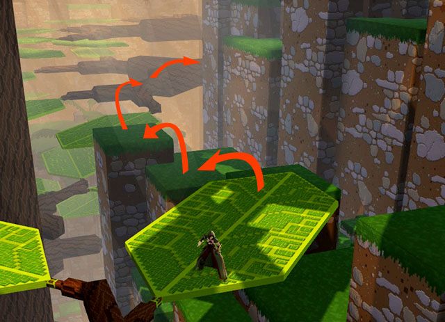 Przeskok z liści na trawę, znów na liście, za zakręt i checkpoint masz w zasięgu ręki - Checkpoint 2-3 | World 1 - Zone 2 (Dark Woods) w Guild Wars 2 - Guild Wars 2 - poradnik