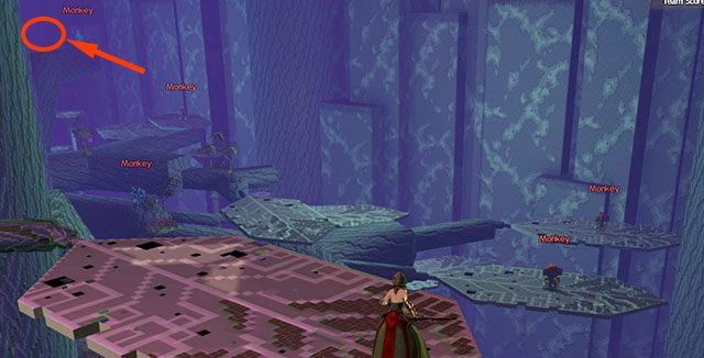 Pojedynczy Bauble pilnowany przez niebieską małpę - Checkpoint 1-2 | World 1 - Zone 3 (Kingdom of Fungus) w Guild Wars 2 - Guild Wars 2 - poradnik