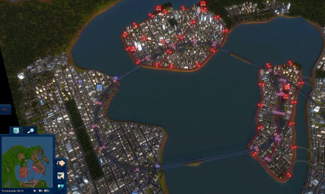 Wyspy na środku mapy można łatwo pociąć liniami tramwajowymi wzdłuż alej - 8. Potrzebna pomoc | Opis przejścia | Cities in Motion 2 - Cities in Motion 2 - poradnik do gry