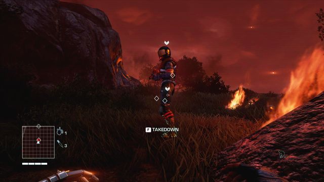 Skorzystaj z sugestii gry i użyj cyberwzroku, aby namierzyć okolicznych żołnierzy - 1 - You got time to duck? | Zadania główne | Far Cry 3 Blood Dragon - Far Cry 3: Blood Dragon - poradnik do gry