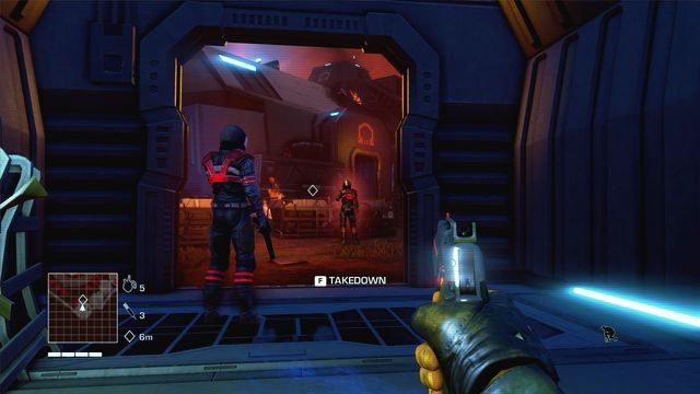 Po odzyskaniu kontroli nad bohaterem skieruj się w lewo, wchodząc do widocznego tam budynku - 1 - You got time to duck? | Zadania główne | Far Cry 3 Blood Dragon - Far Cry 3: Blood Dragon - poradnik do gry