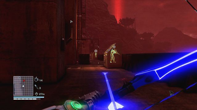Wejdź na górę i przyczaj się przy wyjściu na balkon - powinno pojawić się tam dwóch żołnierzy wroga - 3 - Punch it | Zadania główne | Far Cry 3 Blood Dragon - Far Cry 3: Blood Dragon - poradnik do gry