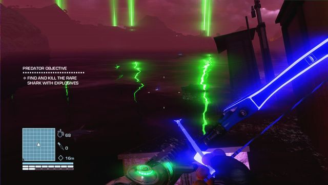 Po dotarciu do celu uzupełnij zapas materiałów wybuchowych i rozpocznij polowanie - Mind the teeth | Far Cry 3 Blood Dragon - Far Cry 3: Blood Dragon - poradnik do gry