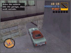 Teraz wsiądź do STALLIONA - na radarze pojawi się butelka z farbą, oznacza to zakład, gdzie przemalowuje się i naprawia samochody - 01 - Luigi | Grand Theft Auto 3 - Grand Theft Auto 3 - poradnik do gry
