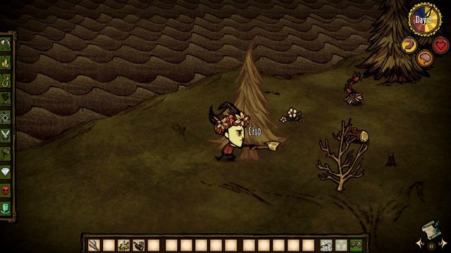 Gdy stworzysz toporek, umieść go na ikonce dłoni z prawej strony ekwipunku - Dont Starve: Dzień pierwszy | Początek przygody - Dont Starve - poradnik do gry