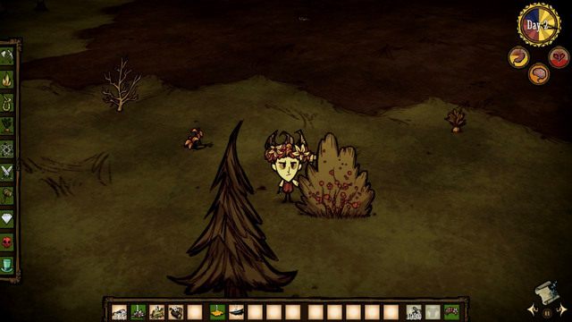 Teraz pora napełnić żołądek naszego bohatera - Dont Starve: Dzień pierwszy | Początek przygody - Dont Starve - poradnik do gry