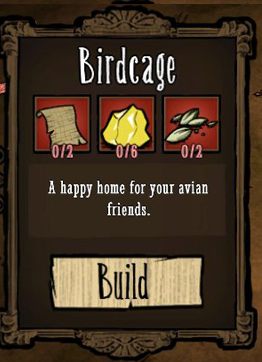 Możesz teraz zabrać je do obozu i włożyć do złotej klatki (Bird Cage) - Dont Starve: Hodowla zwierząt - Dont Starve - poradnik do gry