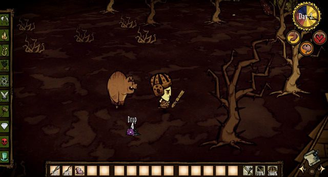 Jeśli jednak damy mu cztery kawałki mięsa obniżającego zdrowie (Monster Meat, Monster Jerky, Ham Bat czy Monster Lasagna), zmieni się w świniołaka (Werepig) - Dont Starve: Świńskie sprawy - Dont Starve - poradnik do gry